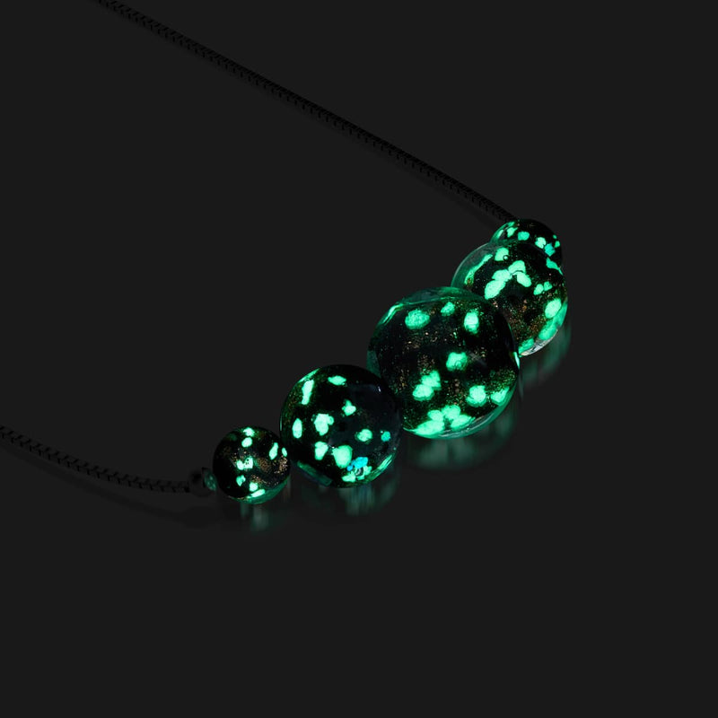 Obsidian | 925er Sterlingsilber | Glühwürmchen-Glas-Fußkettchen mit Unendlichkeitsverschluss