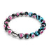 Schwarz x Pink | 925 Sterling Silber | Firefly Glas Liebesarmband