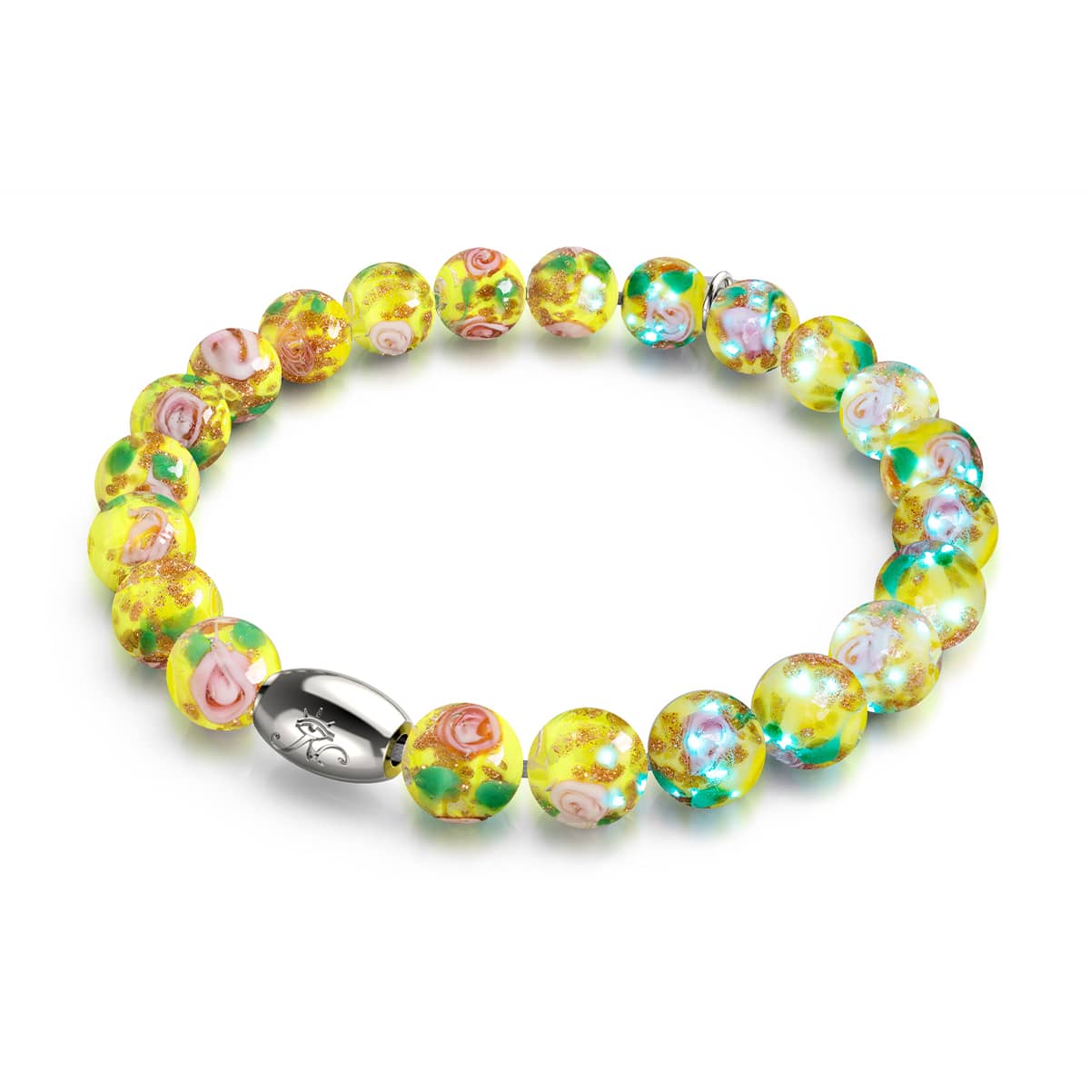 Blaue Narzisse | 925er Sterlingsilber | Firefly Glass Garden Armband