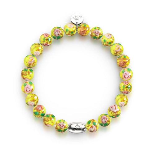 Blaue Narzisse | 925er Sterlingsilber | Firefly Glass Garden Armband