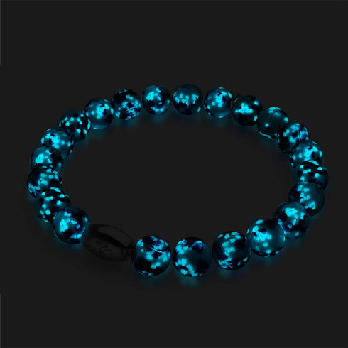 Blaue Gischt | 925 Sterling Silber | Glühwürmchen-Glasarmband