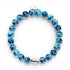 Blaue Gischt | 925 Sterling Silber | Glühwürmchen-Glasarmband
