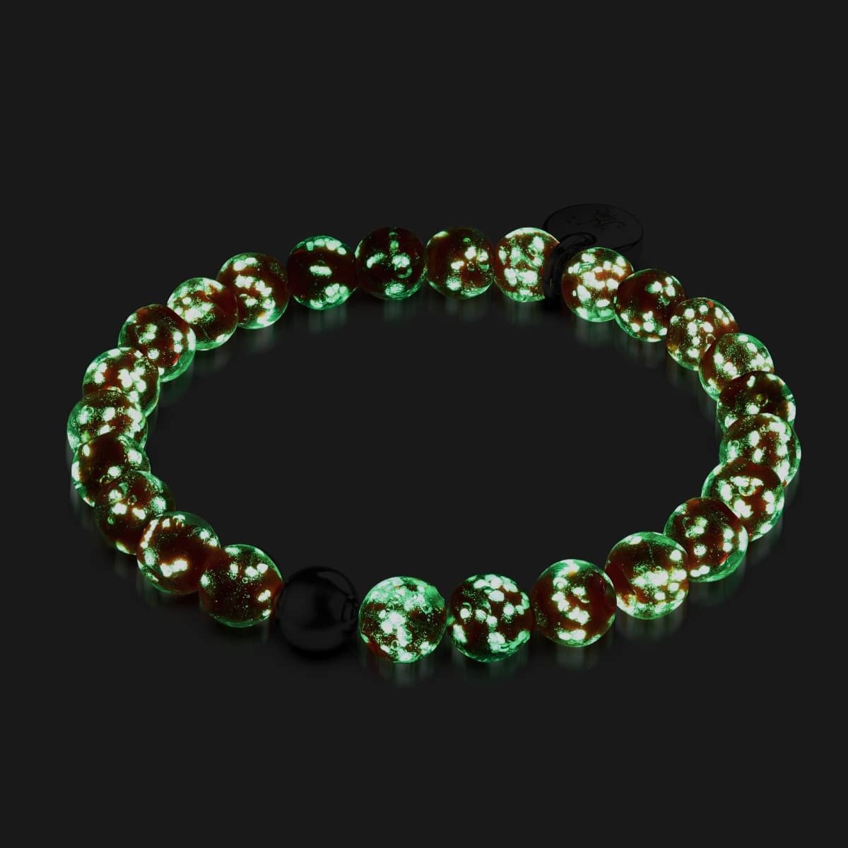 Purpurrot | 925 Sterling Silber | Glühwürmchen-Glasarmband