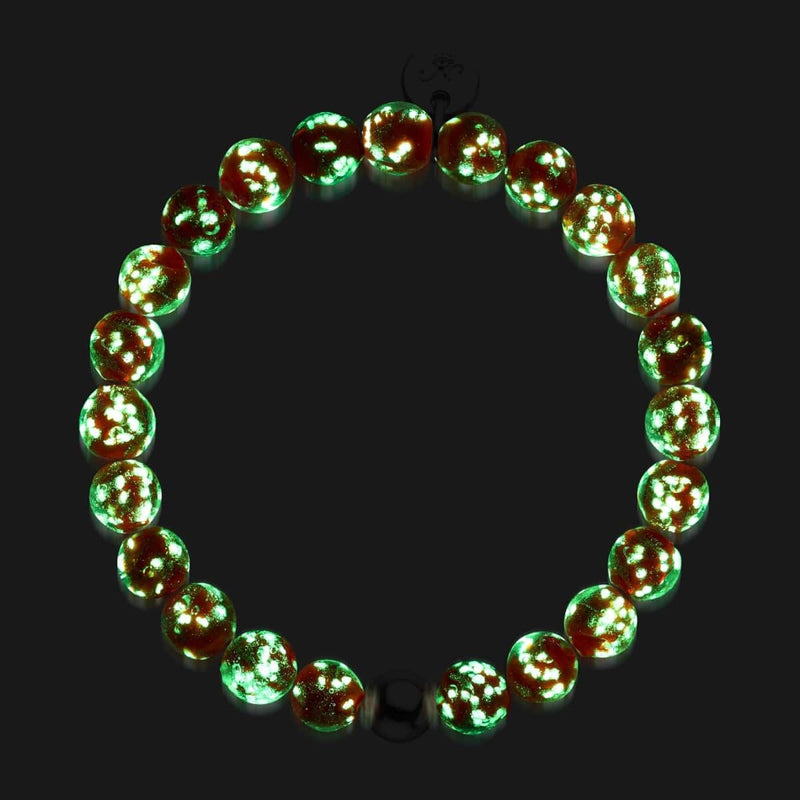 Purpurrot | 925 Sterling Silber | Glühwürmchen-Glasarmband