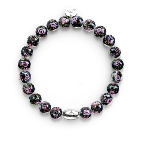 Verzauberte Rose | 925 Sterling Silber | Firefly Glasgarten Armband