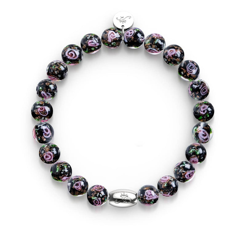 Verzauberte Rose | 925 Sterling Silber | Firefly Glasgarten Armband