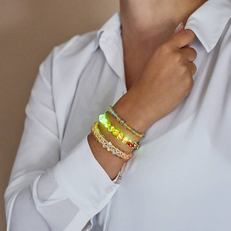 Ernte Ombre | 925 Sterling Silber | Glühwürmchen-Glasarmband