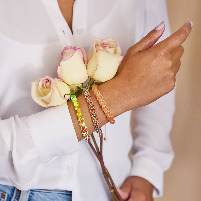 Ernte Ombre | 925 Sterling Silber | Glühwürmchen-Glasarmband