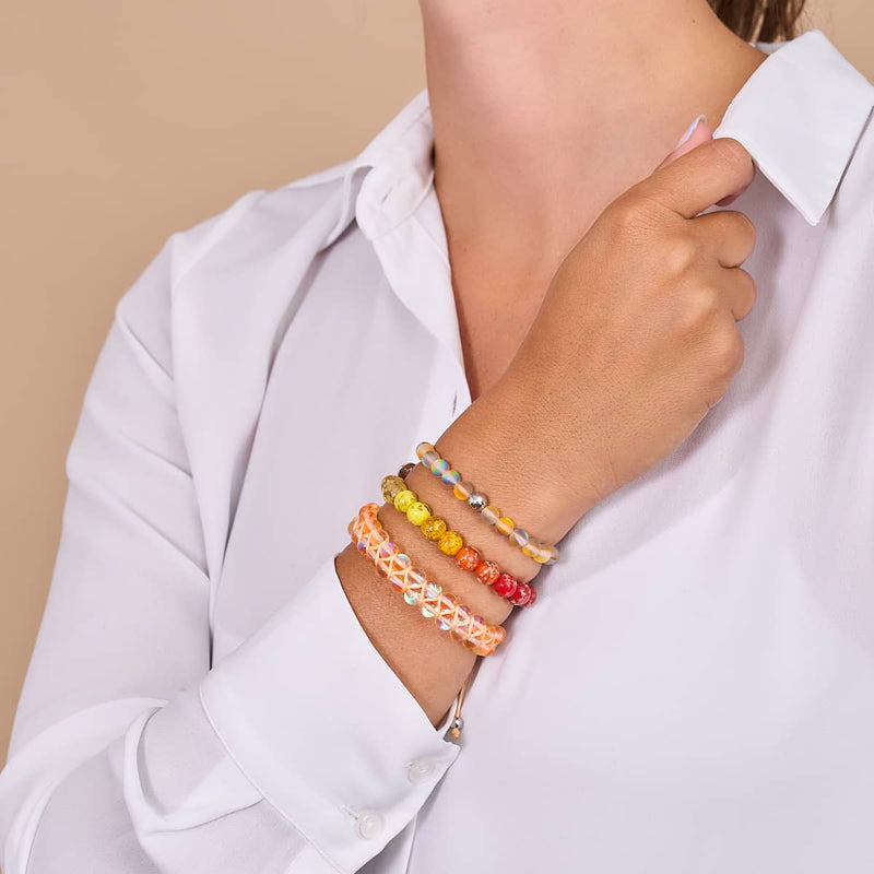 Ernte Ombre | 925 Sterling Silber | Glühwürmchen-Glasarmband