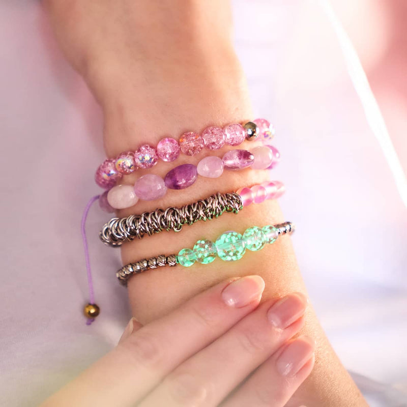Lila | Silber | Firefly Glaskaskadenarmband
