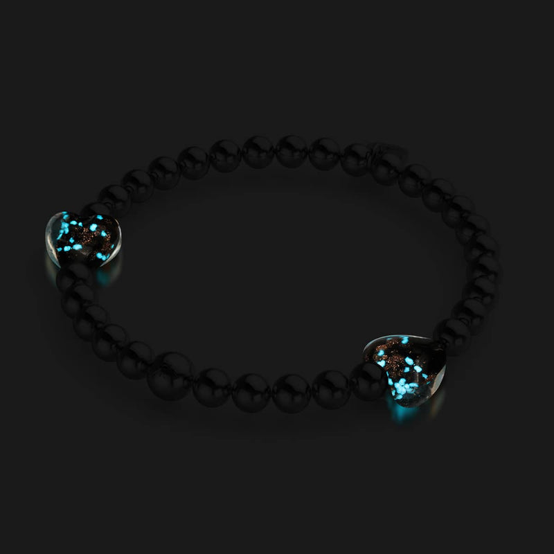 Obsidian | Firefly Glass Hearts Essence Armband