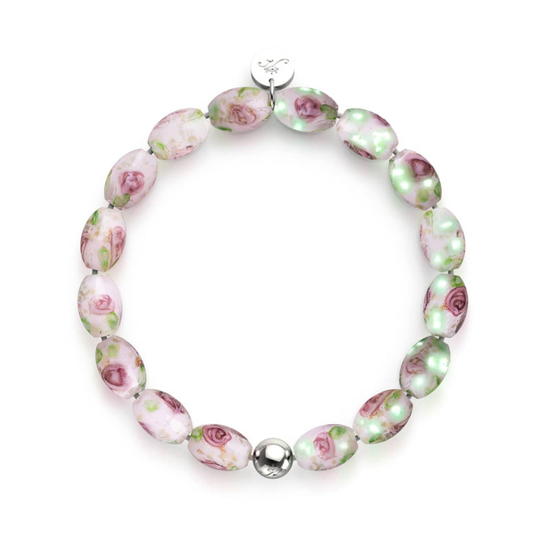 Rosa Rosen | 925 Sterling Silber | Firefly Glasgarten Armband
