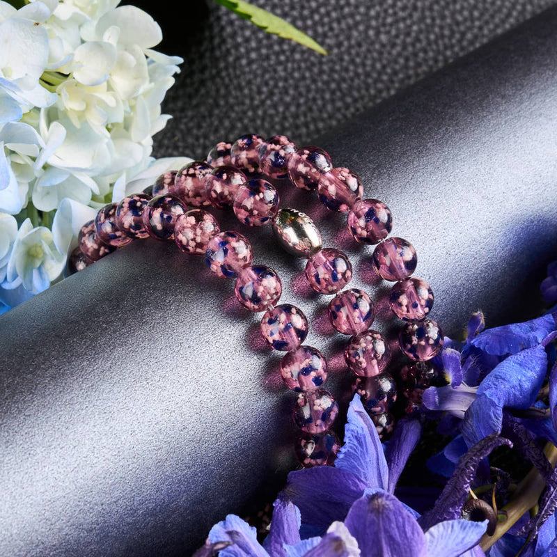 Lila Elixier | 925er Sterlingsilber | Glühwürmchen-Glasarmband