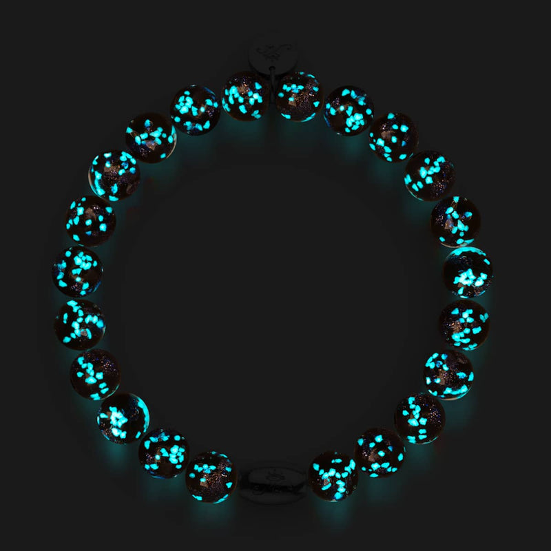 Lila Elixier | 925er Sterlingsilber | Glühwürmchen-Glasarmband