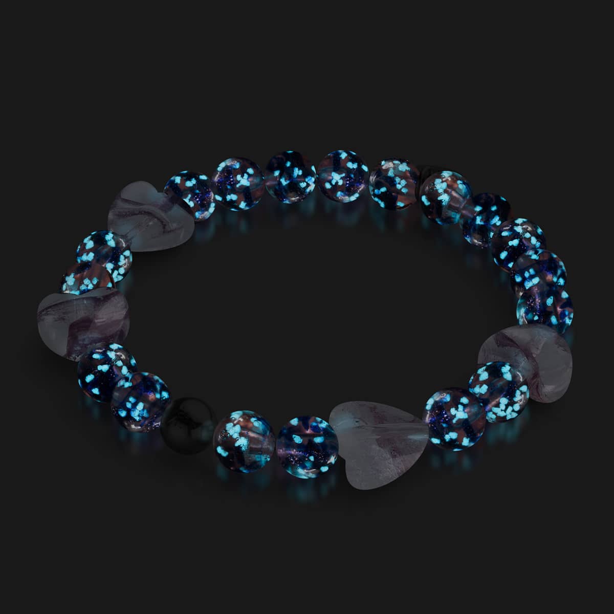 Lila Elixier | Firefly Glass x Murano Glas Herzen Armband