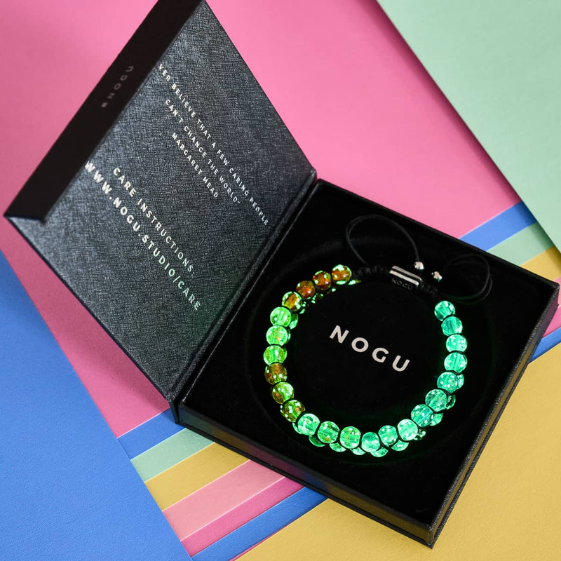 Regenbogen-Chakra | Klares Glühwürmchen-Glasarmband