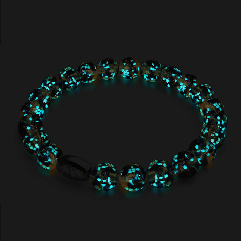 Sandsteinflamme | 925er Sterlingsilber | Glühwürmchen-Glasarmband