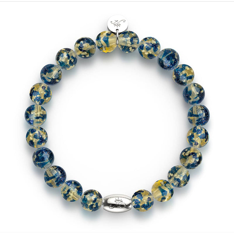 Sandsteinflamme | 925er Sterlingsilber | Glühwürmchen-Glasarmband