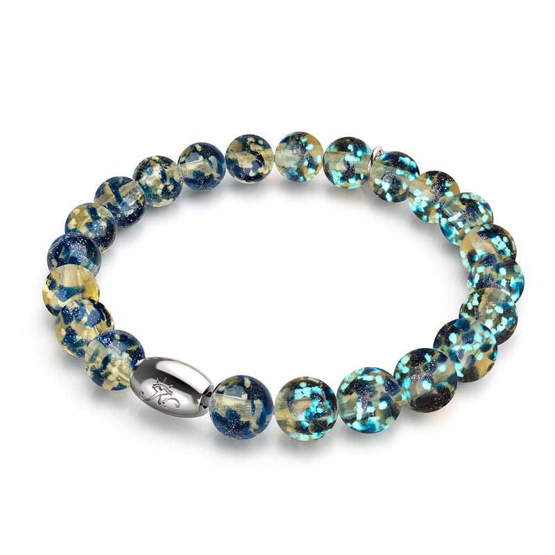 Sandsteinflamme | 925er Sterlingsilber | Glühwürmchen-Glasarmband