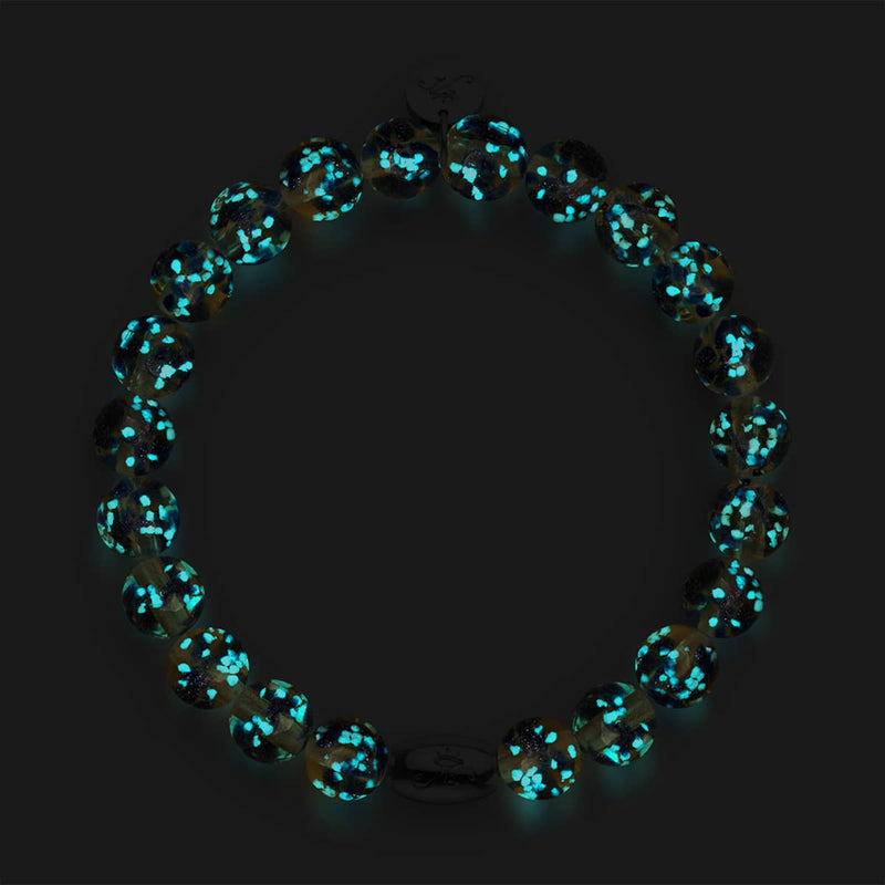 Sandsteinflamme | 925er Sterlingsilber | Glühwürmchen-Glasarmband