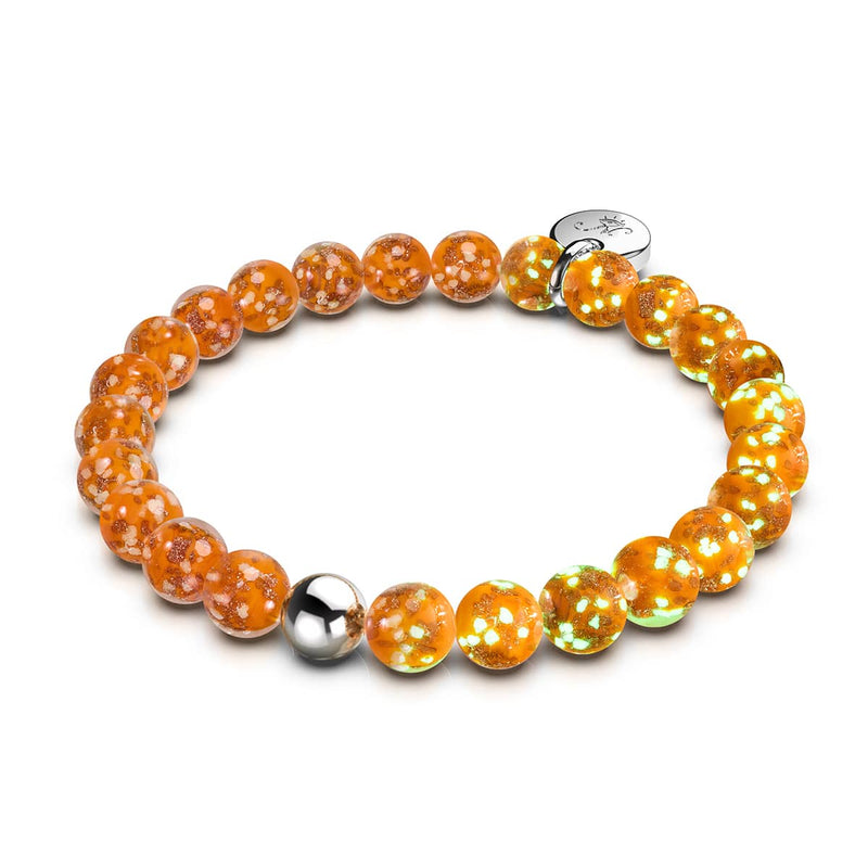 Mandarine | 925 Sterling Silber | Glühwürmchen-Glasarmband