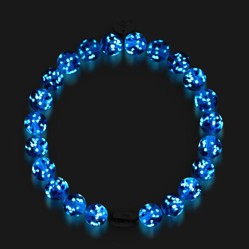 Topasflamme | 925er Sterlingsilber | Glühwürmchen-Glasarmband