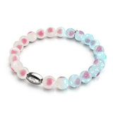 Weiß x Rosa | 925 Sterling Silber | Firefly Glas Liebesarmband