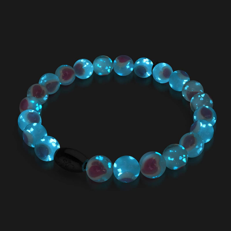 Weiß x Rosa | 925 Sterling Silber | Firefly Glas Liebesarmband