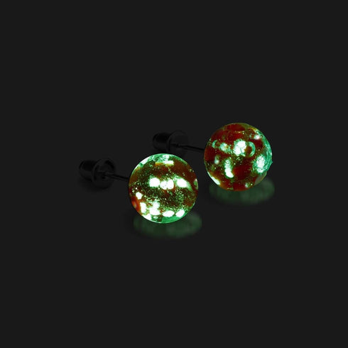 Purpurrot | 925 Sterling Silber | Glühwürmchen-Glas-Ohrstecker