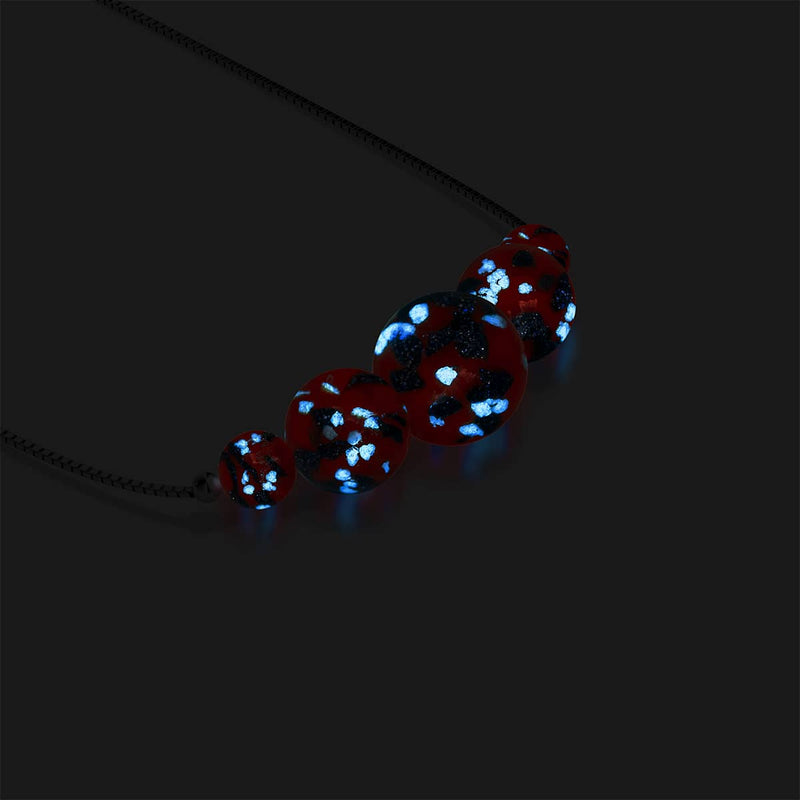 Feuer und Eis | 925er Sterlingsilber | Glühwürmchen-Halskette mit Glas-Unendlichkeitsverschluss