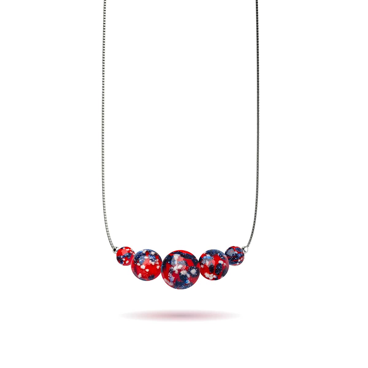 Feuer und Eis | 925er Sterlingsilber | Glühwürmchen-Halskette mit Glas-Unendlichkeitsverschluss