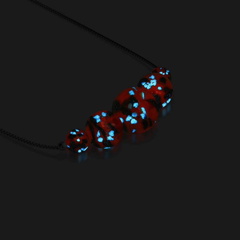 Glühende Glut | 925er Sterlingsilber | Glühwürmchen-Glas-Halskette mit Unendlichkeitsverschluss