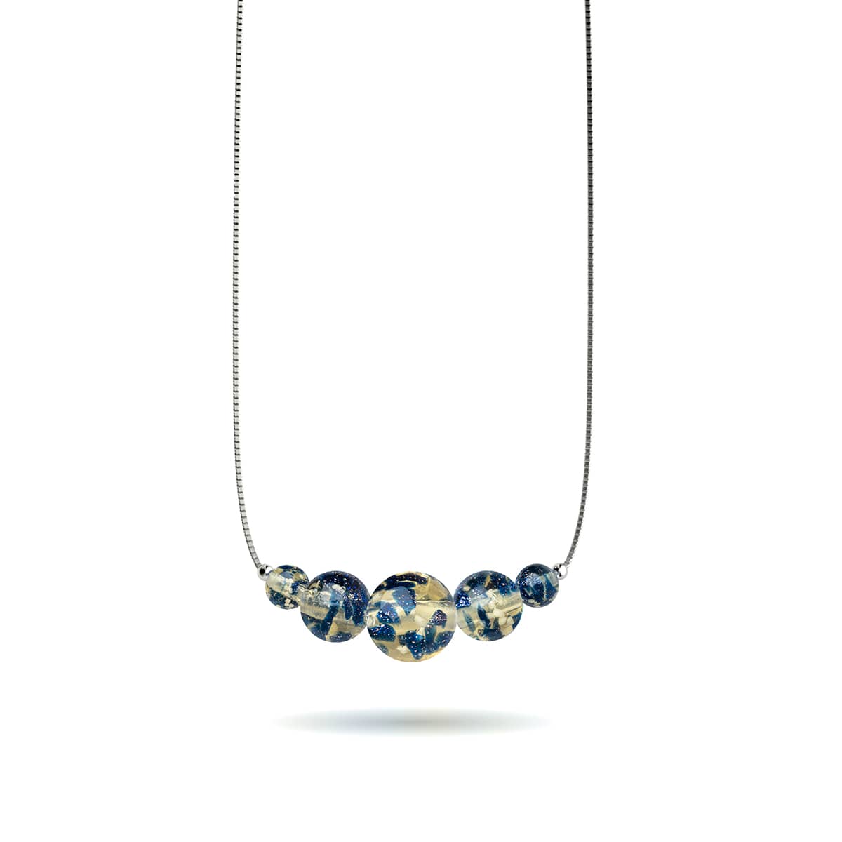 Sandsteinflamme | 925er Sterlingsilber | Glühwürmchen-Glas-Halskette mit Unendlichkeitsverschluss