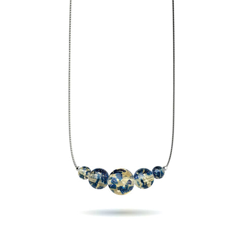 Sandsteinflamme | 925er Sterlingsilber | Glühwürmchen-Glas-Halskette mit Unendlichkeitsverschluss