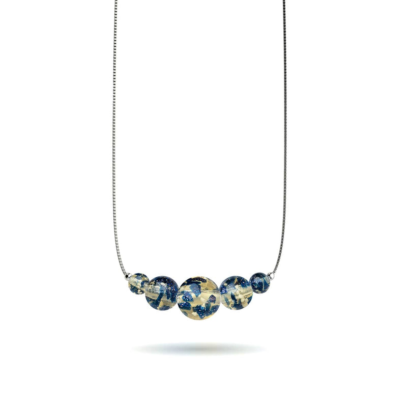 Sandsteinflamme | 925er Sterlingsilber | Glühwürmchen-Glas-Halskette mit Unendlichkeitsverschluss