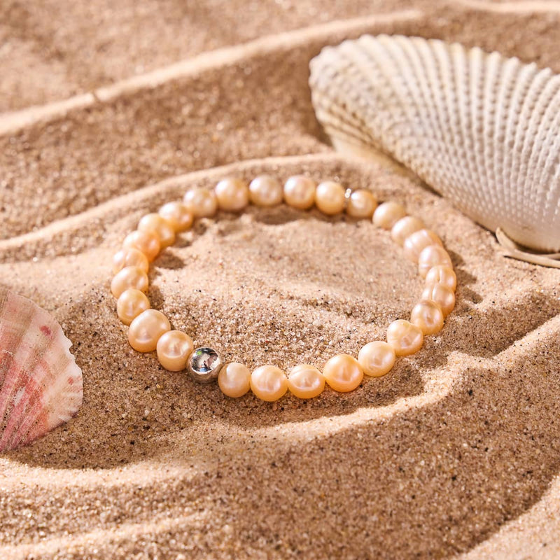 Champagner | 925er Sterlingsilber | Süßwasserperlenarmband