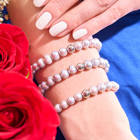 Versteckter Schatz | 925er Sterlingsilber | Süßwasserperlenarmband