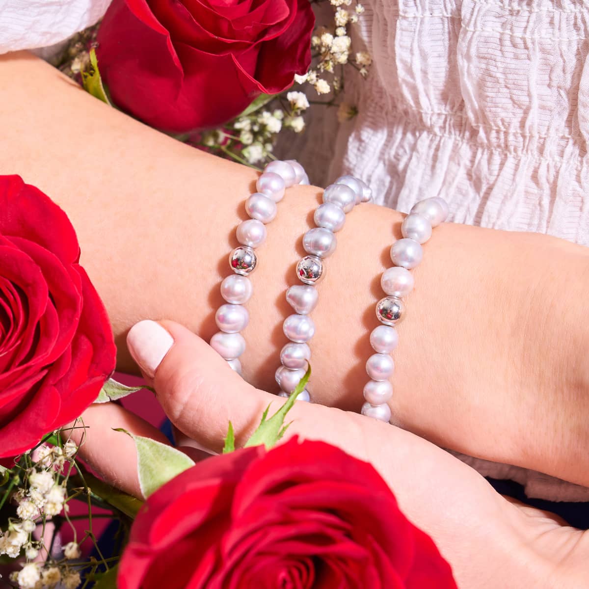 Versteckter Schatz | 925er Sterlingsilber | Süßwasserperlenarmband