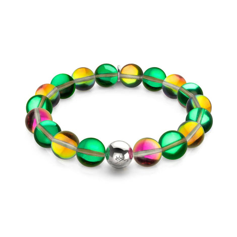 Smaragdmond | 925 Sterling Silber | Galaxy Glas Statement Armband