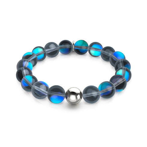 Mondflut | 925er Sterlingsilber | Statement-Armband aus Galaxieglas