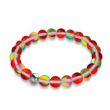 Marsrot | Silber | Galaxie-Glasperlenarmband