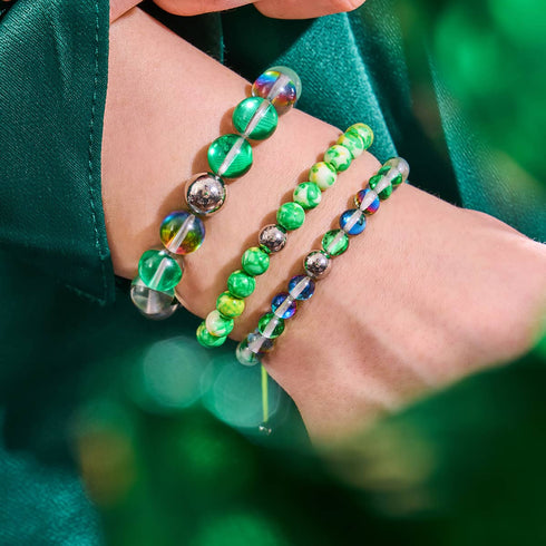 Mistelzweig | Silber | Galaxie Glasperlenarmband