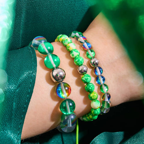 Mistelzweig | Silber | Galaxie Glasperlenarmband