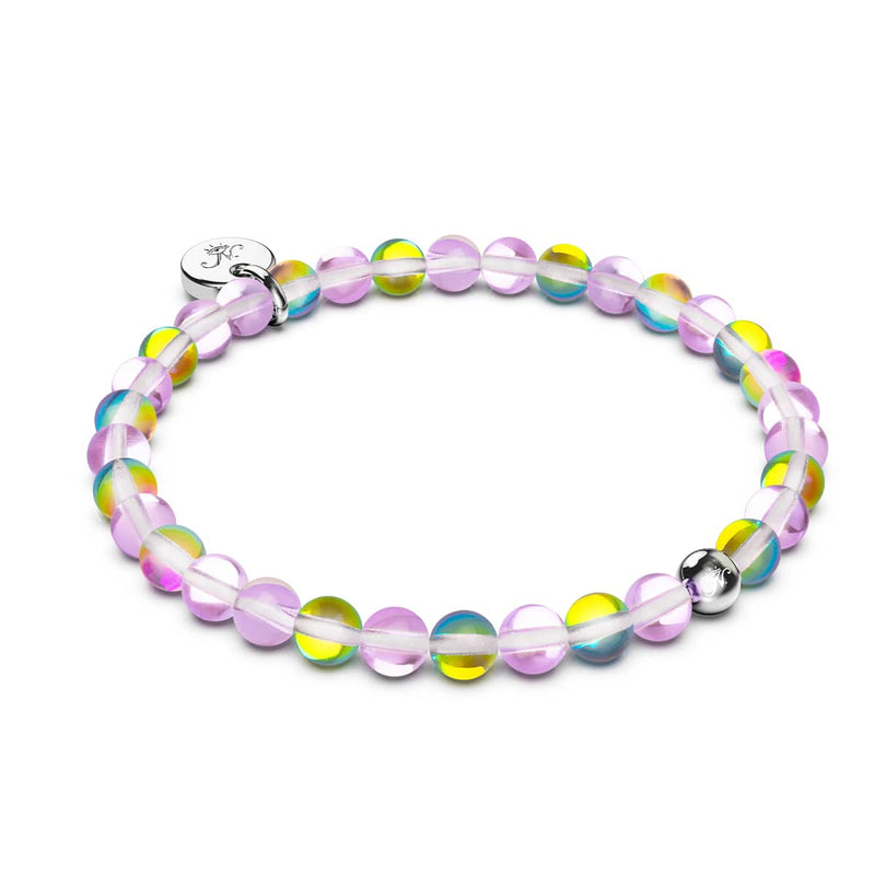 Lila Regen | Silber | Galaxie Glasperlenarmband