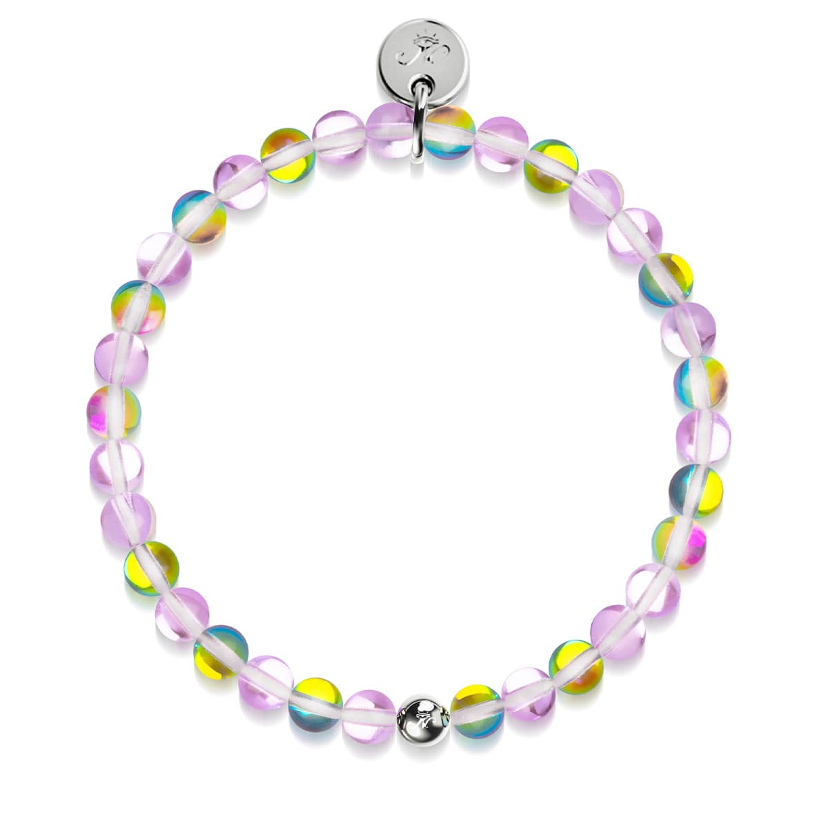 Lila Regen | Silber | Galaxie Glasperlenarmband