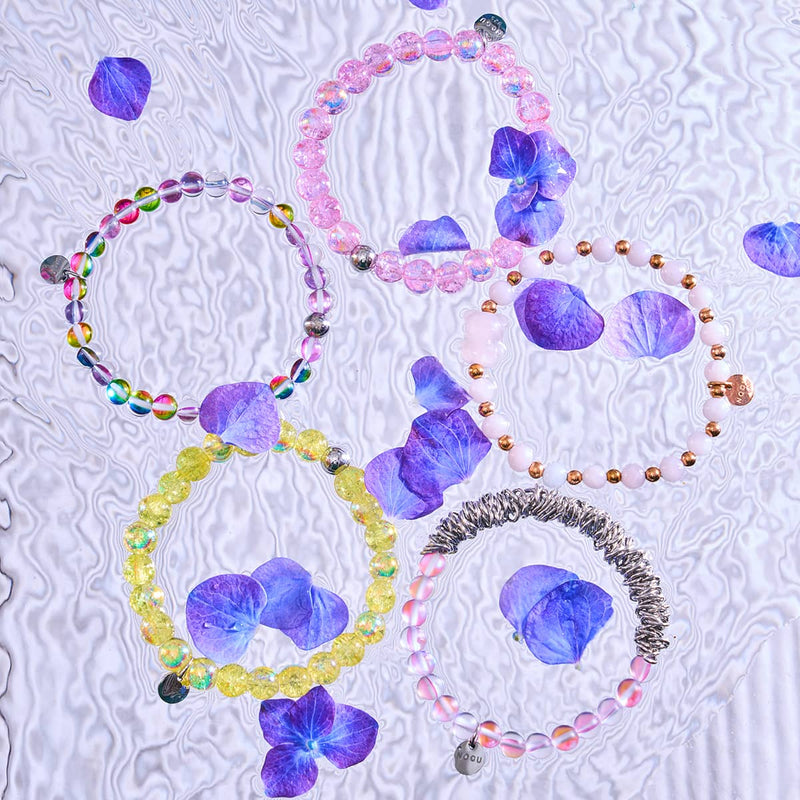 Lila Regen | Silber | Galaxie Glasperlenarmband