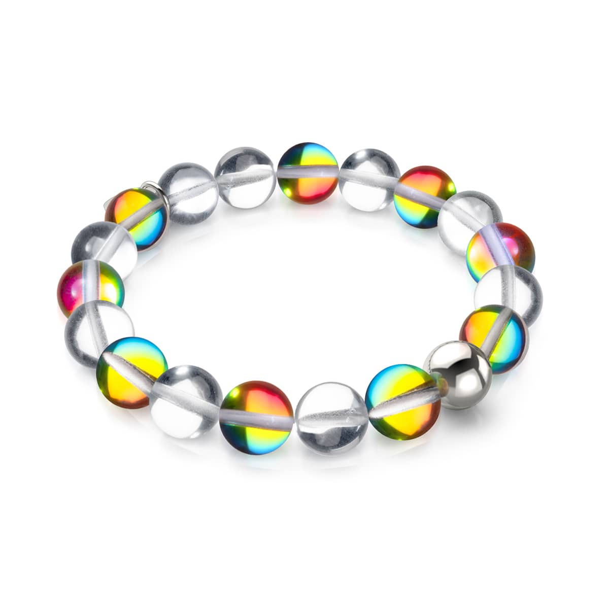 Regenbogenhimmel | 925er Sterlingsilber | Statement-Armband aus Galaxieglas