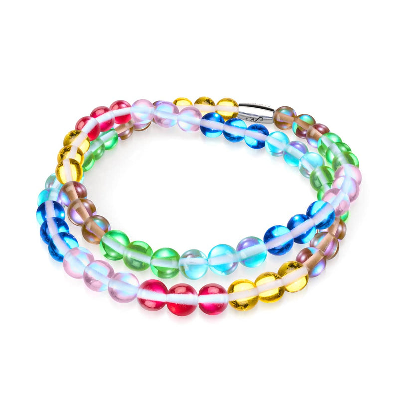 Regenbogen Wickelarmband | Galaxie Glasarmband