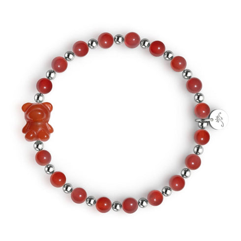 Blutorange | Gemmy Bear Armband | Karneol x Silber