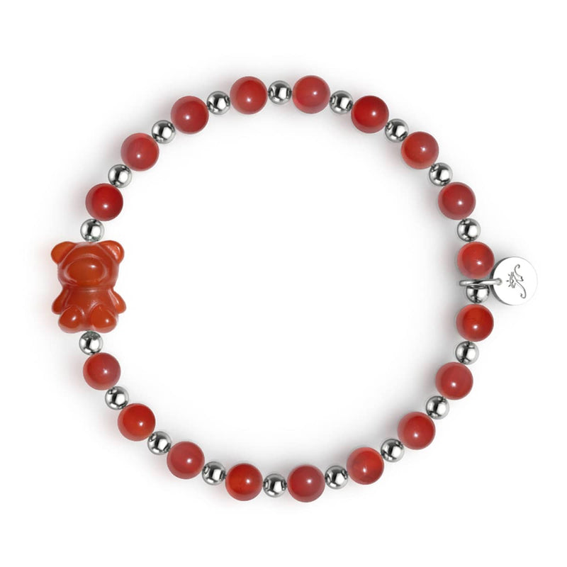 Blutorange | Gemmy Bear Armband | Karneol x Silber